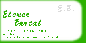 elemer bartal business card